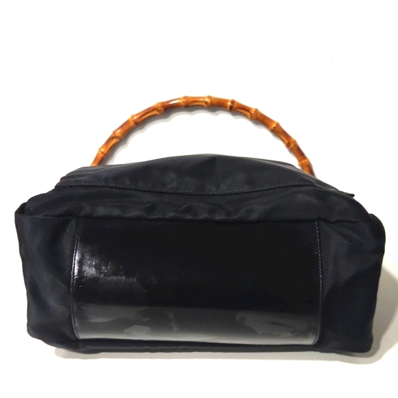 GUCCI Authentic Bamboo Black Classic Nylon Shoulder Bag 000 2058 0509 EUC!! - Picture 12 of 16